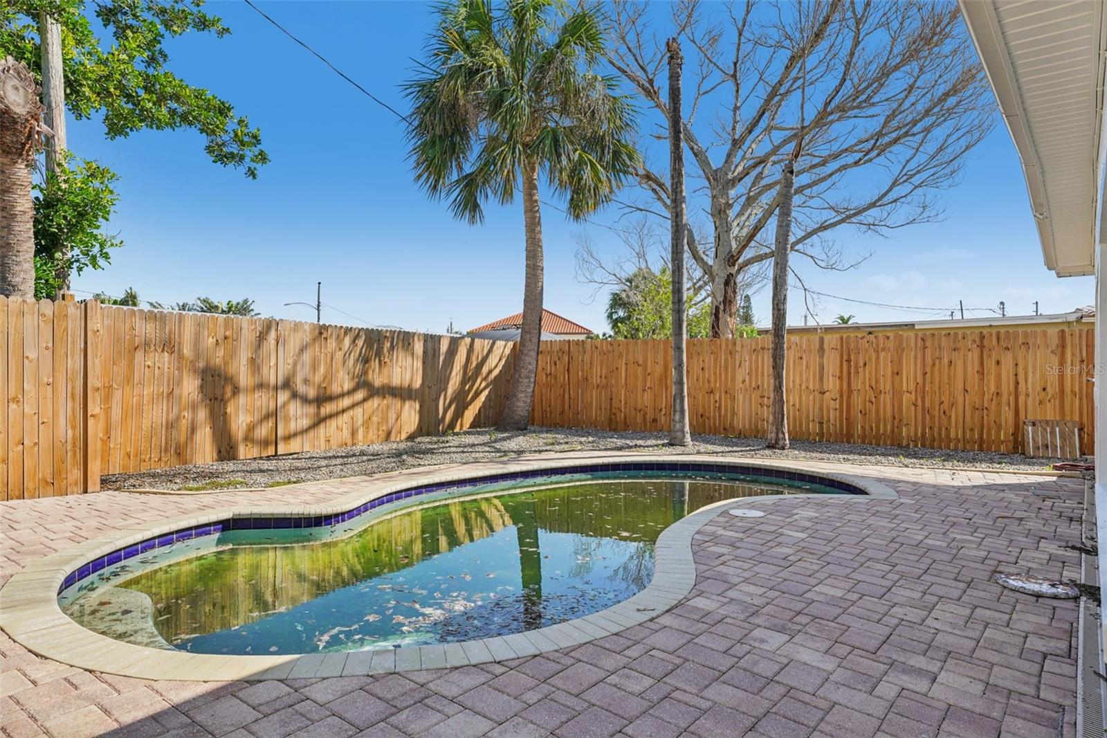 Beautiful paver stones along the pool