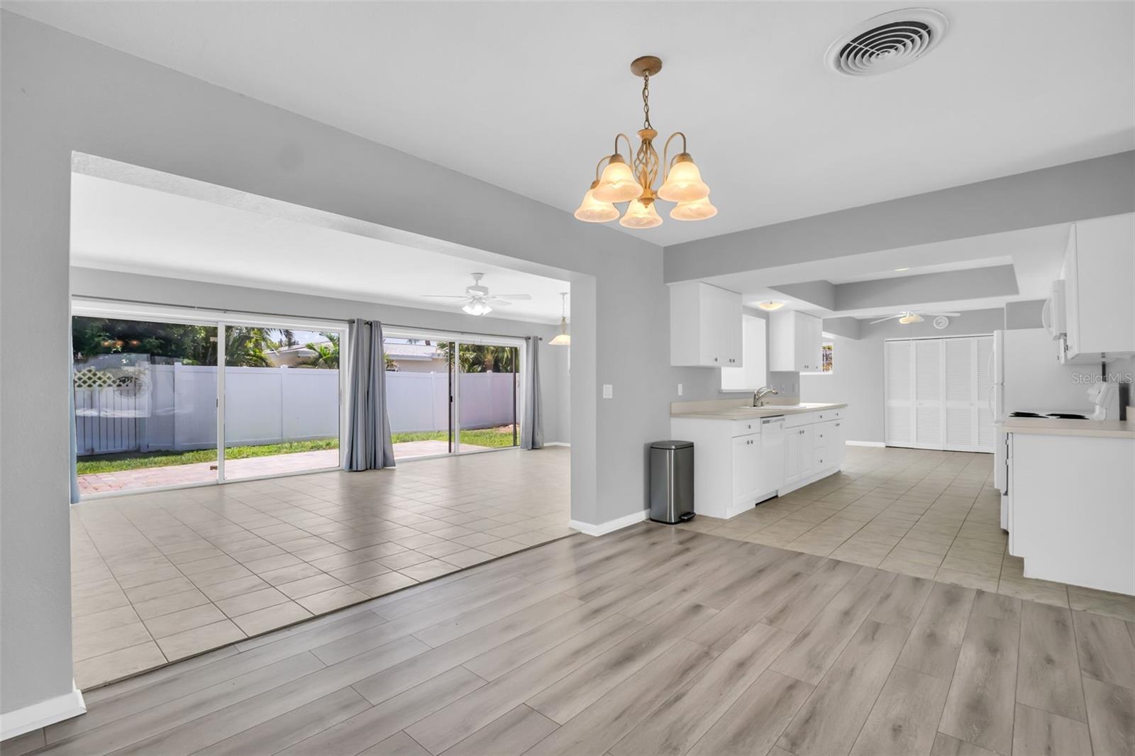 Dining area between kitchen and bonus space
