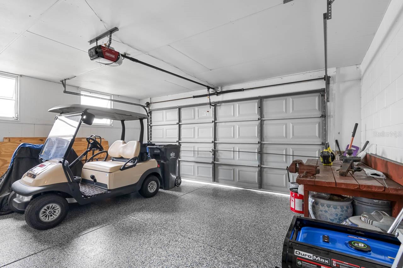 Garage with new Epoxy floor