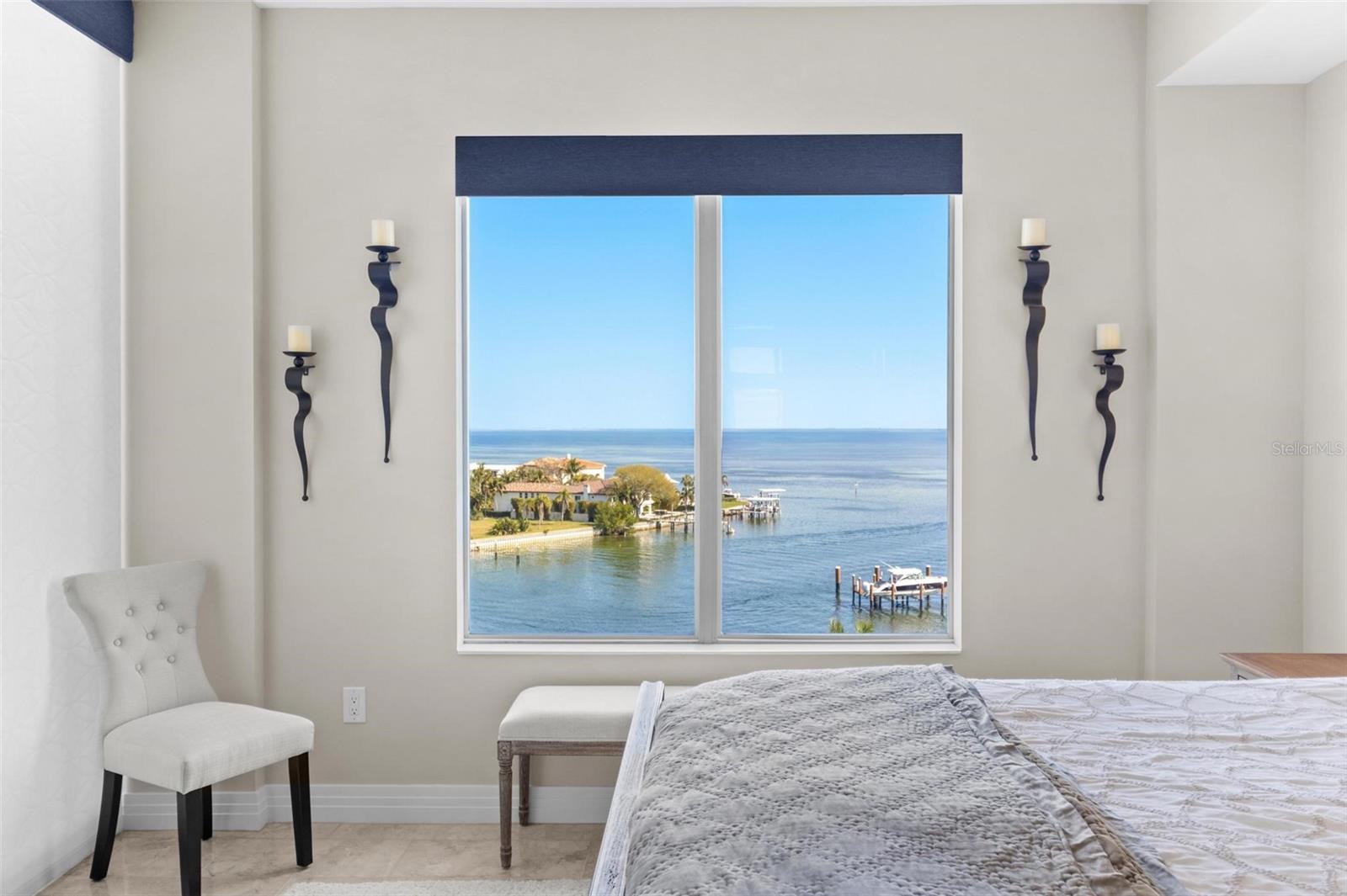 Balcony access and direct Tampa Bay views.