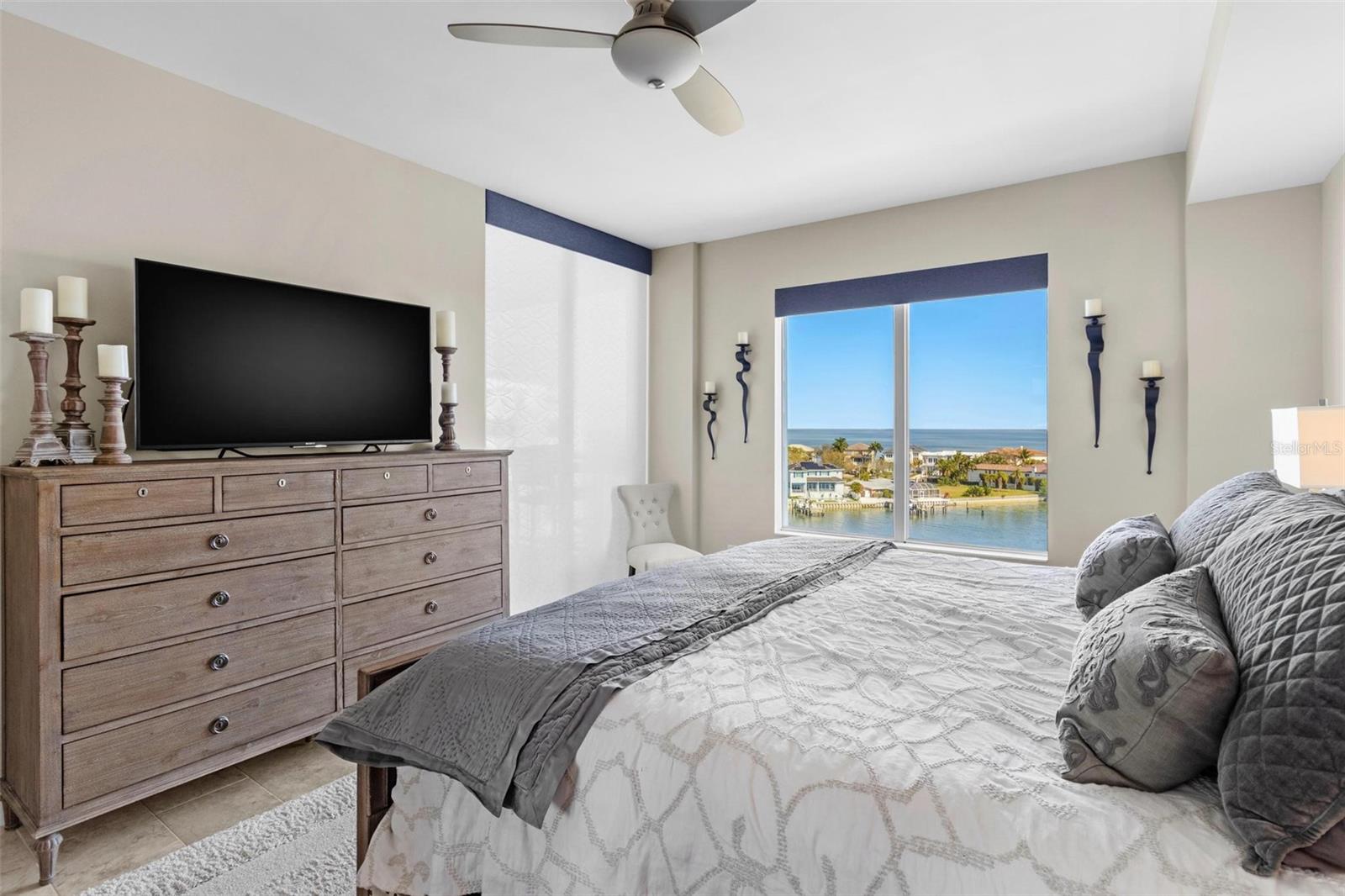 Balcony access and direct Tampa Bay views.