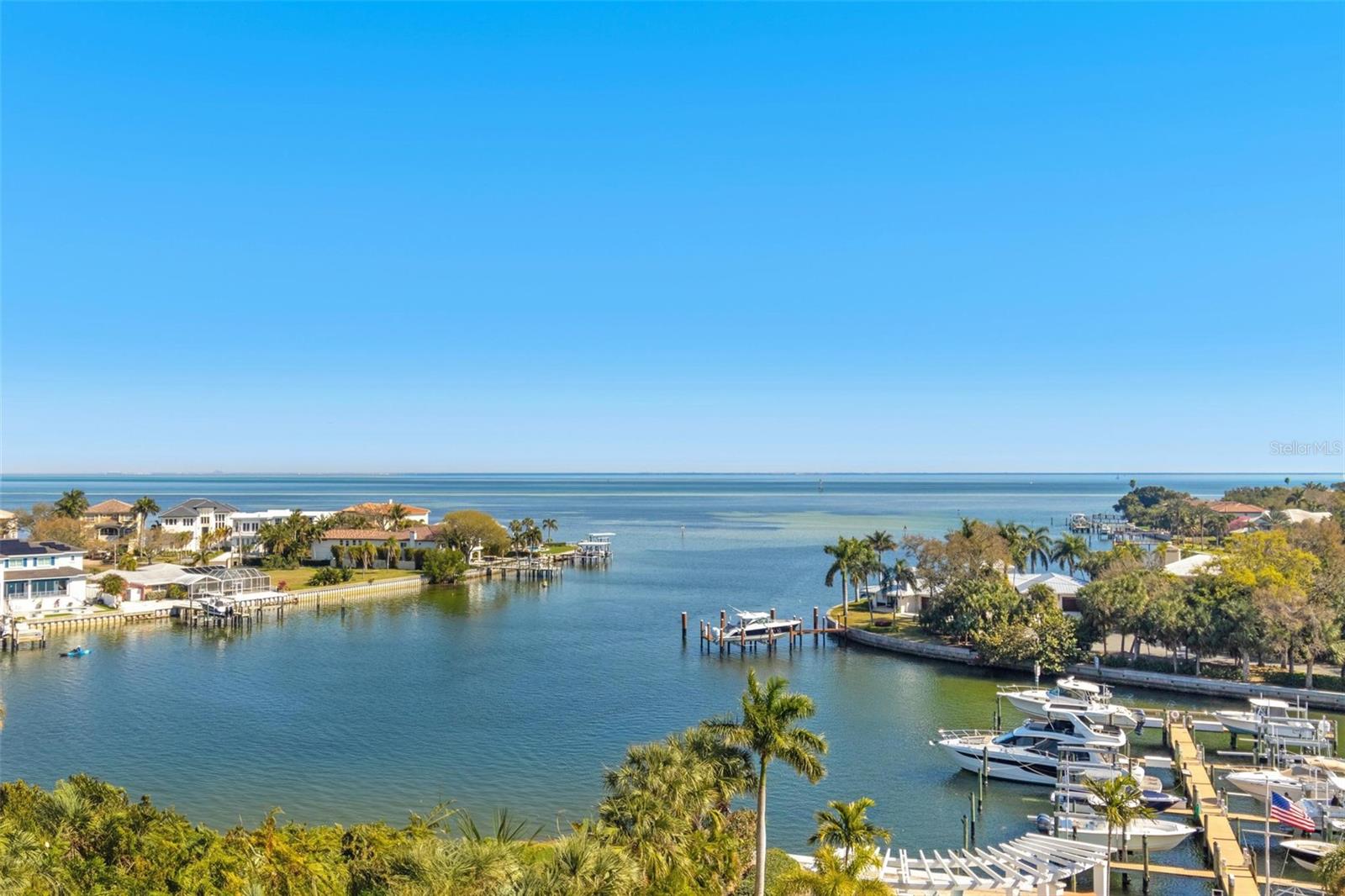 Balcony with direct Tampa Bay and marina views.