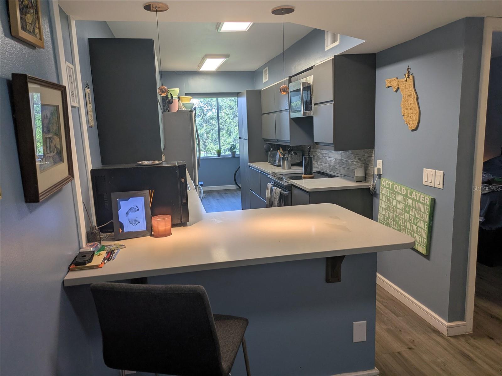 kitchen quartz countertops raised countertops IKEA custom cabinets