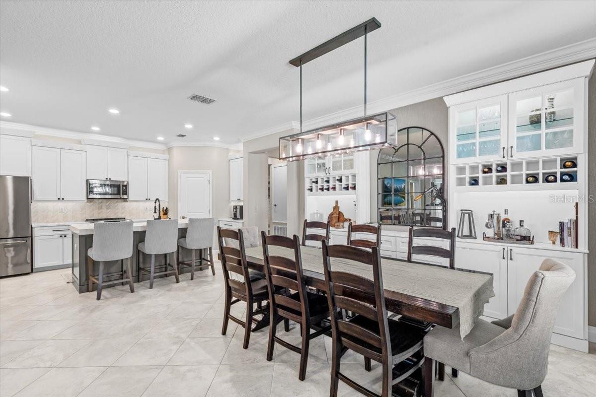 Dining room and kitchen