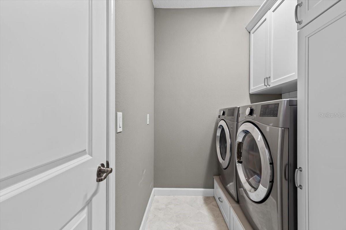 Laundry connected to the primary suite