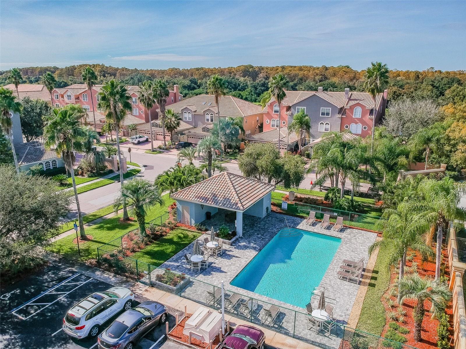 Community pool and parking