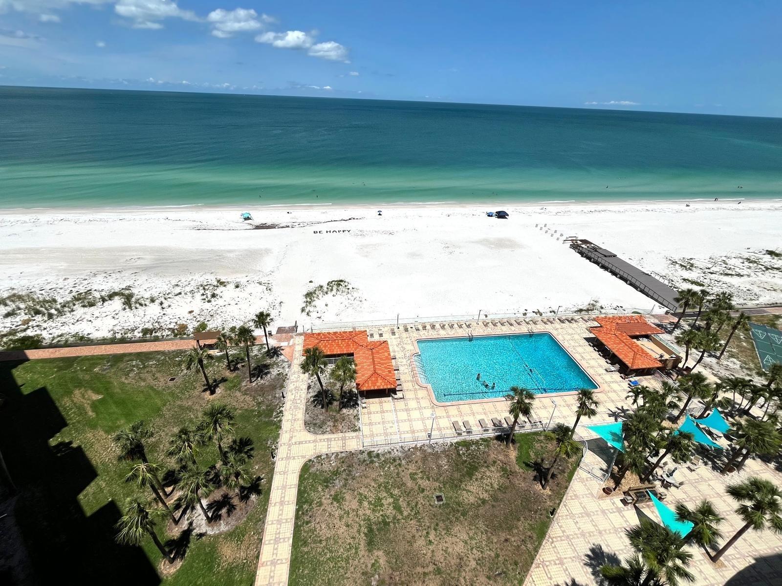 Beach and Pool Views from Living Room