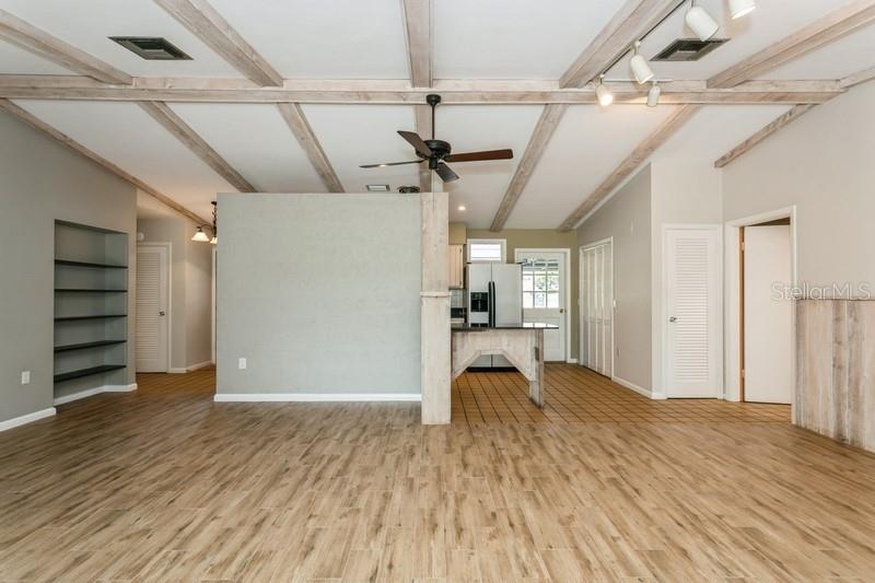 Bedrooms on left - primary bedroom on right