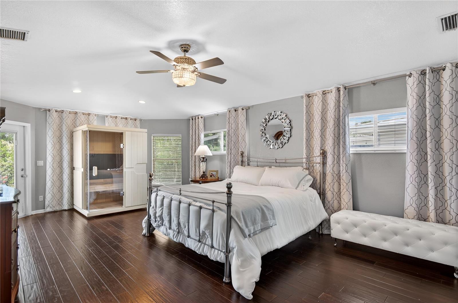 With a door leading out to the outside living space