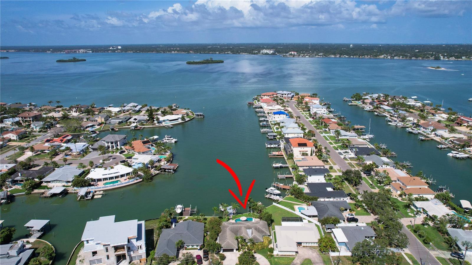 Aerial of your home and  water access