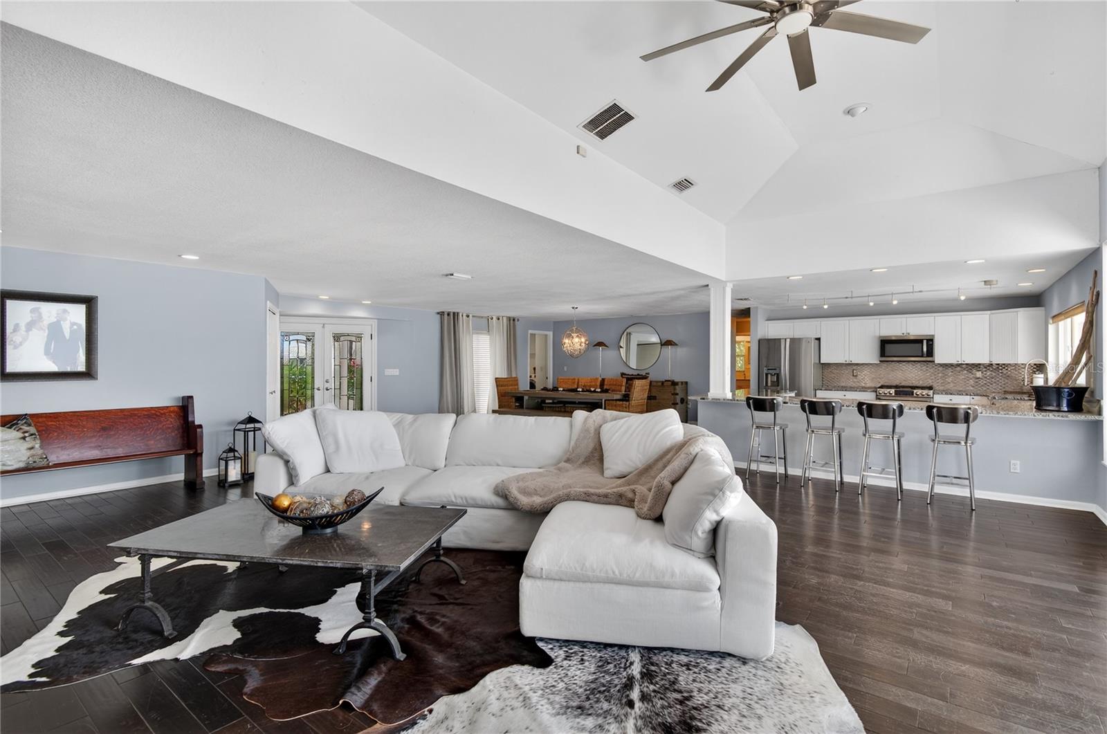 Your living area is opened up to the kitchen and dining for great family time or entertaining