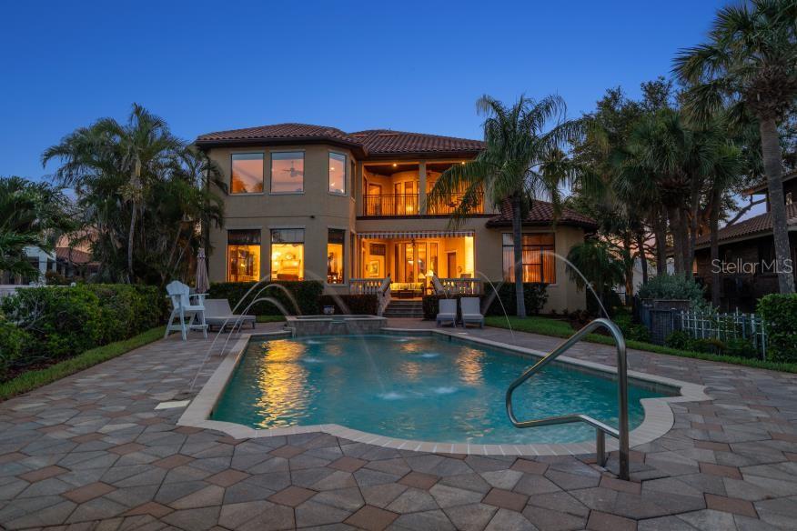 Turn Fountains on pool for a relaxing evening of cocktails and watching boats go by
