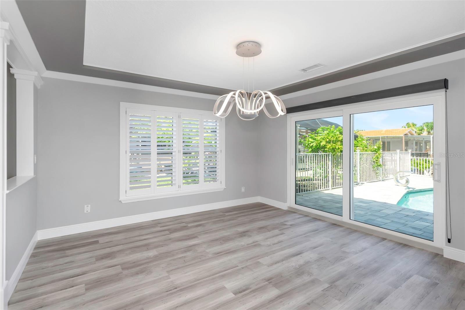 Dining Room with a gorgeous waterfront view.