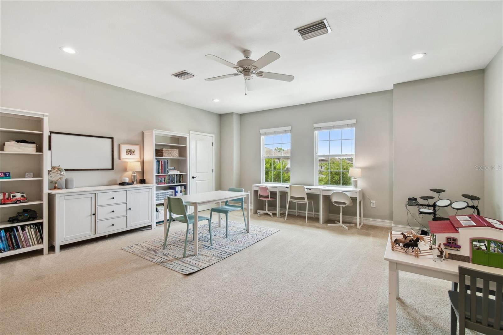 Large Bonus Room with two extra closets for additional storage
