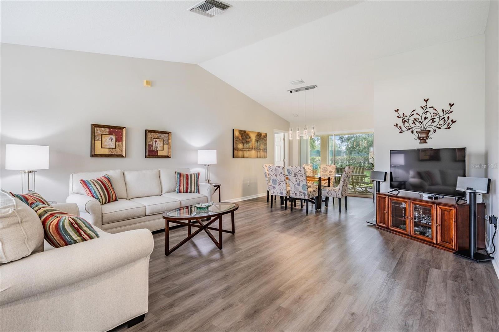 Vaulted ceilings and neutral color palette