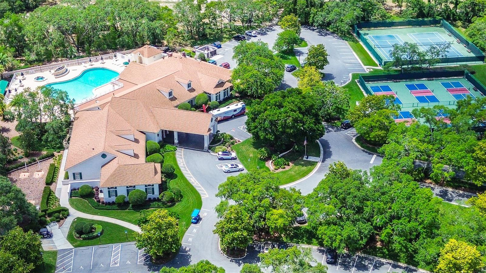 Aerial View of Clubhouse and Recreation Facilities
