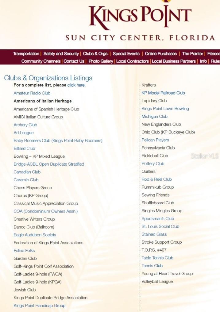 list of clubs