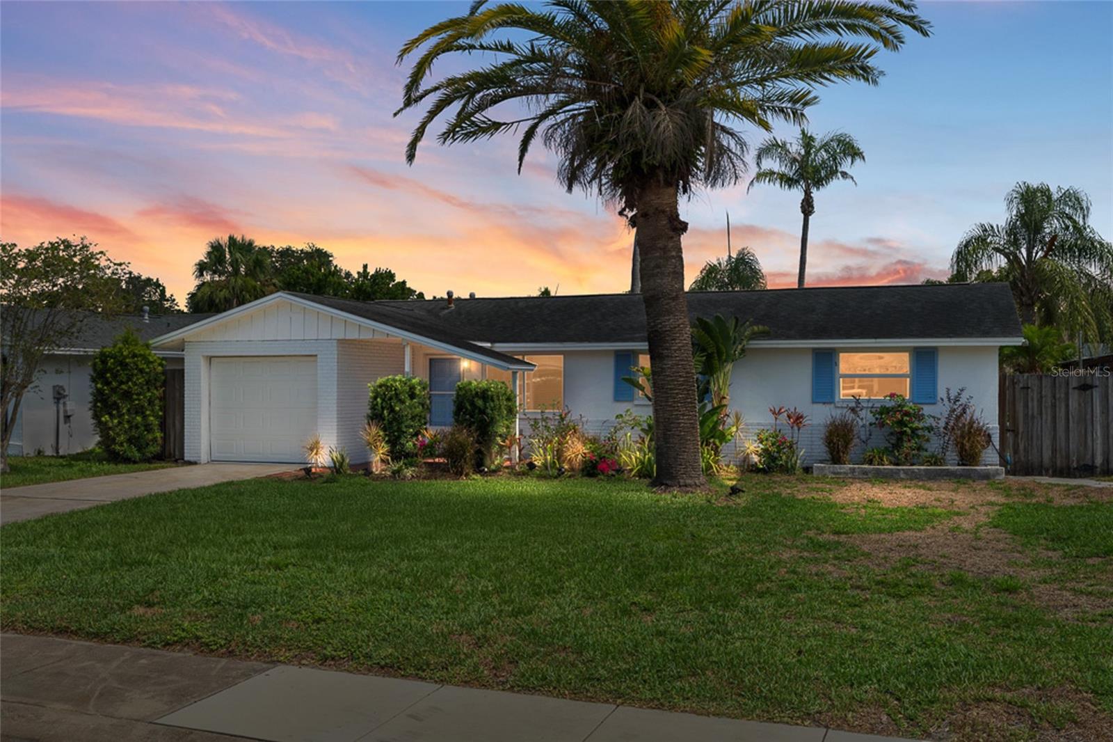Front Elevation at Sunset