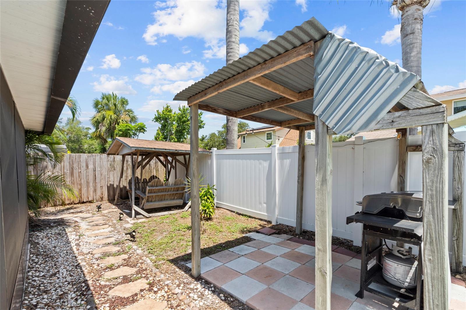 Covered Grilling Area & Swing Gazebo