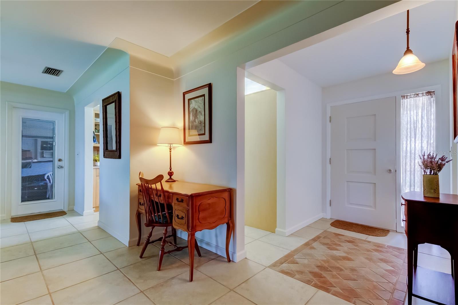 Foyer with custom time inlay