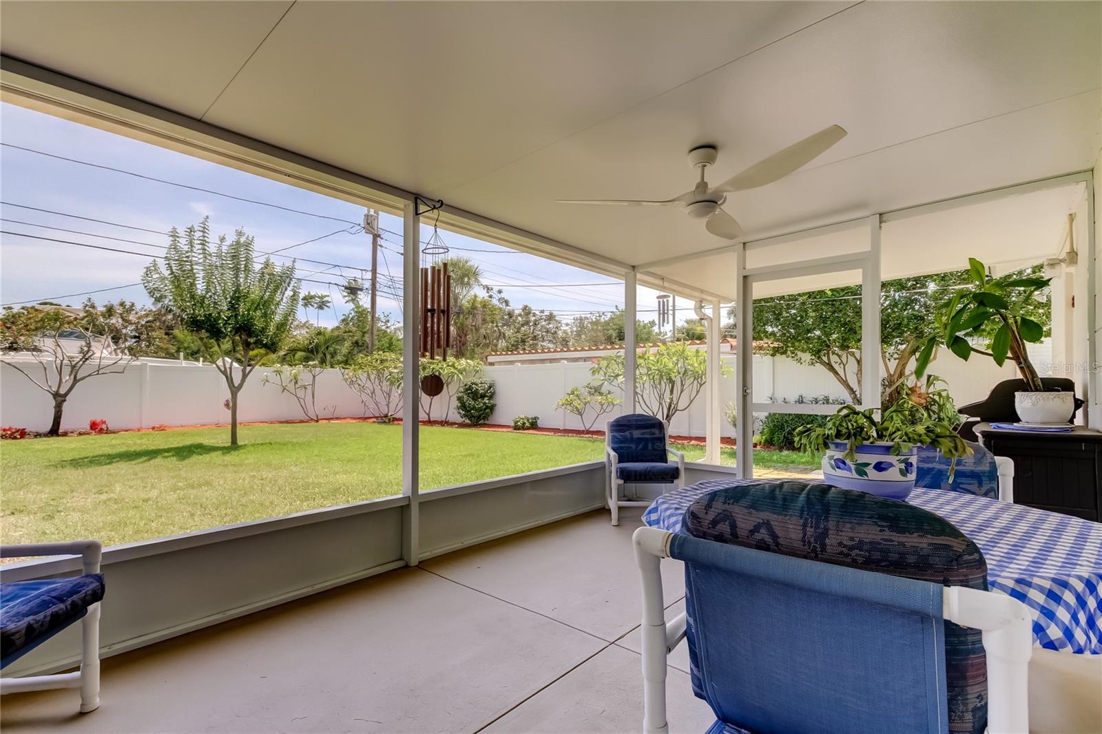 Screened covered patio