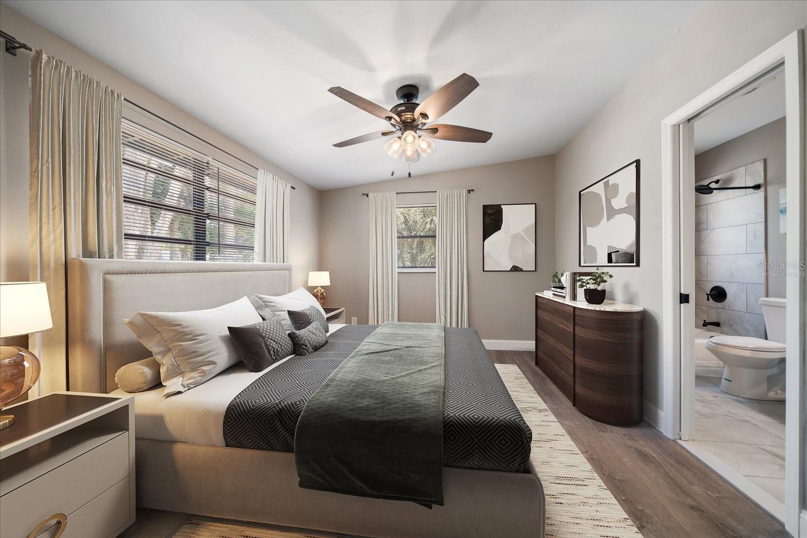 Virtually Staged Primary Bedroom