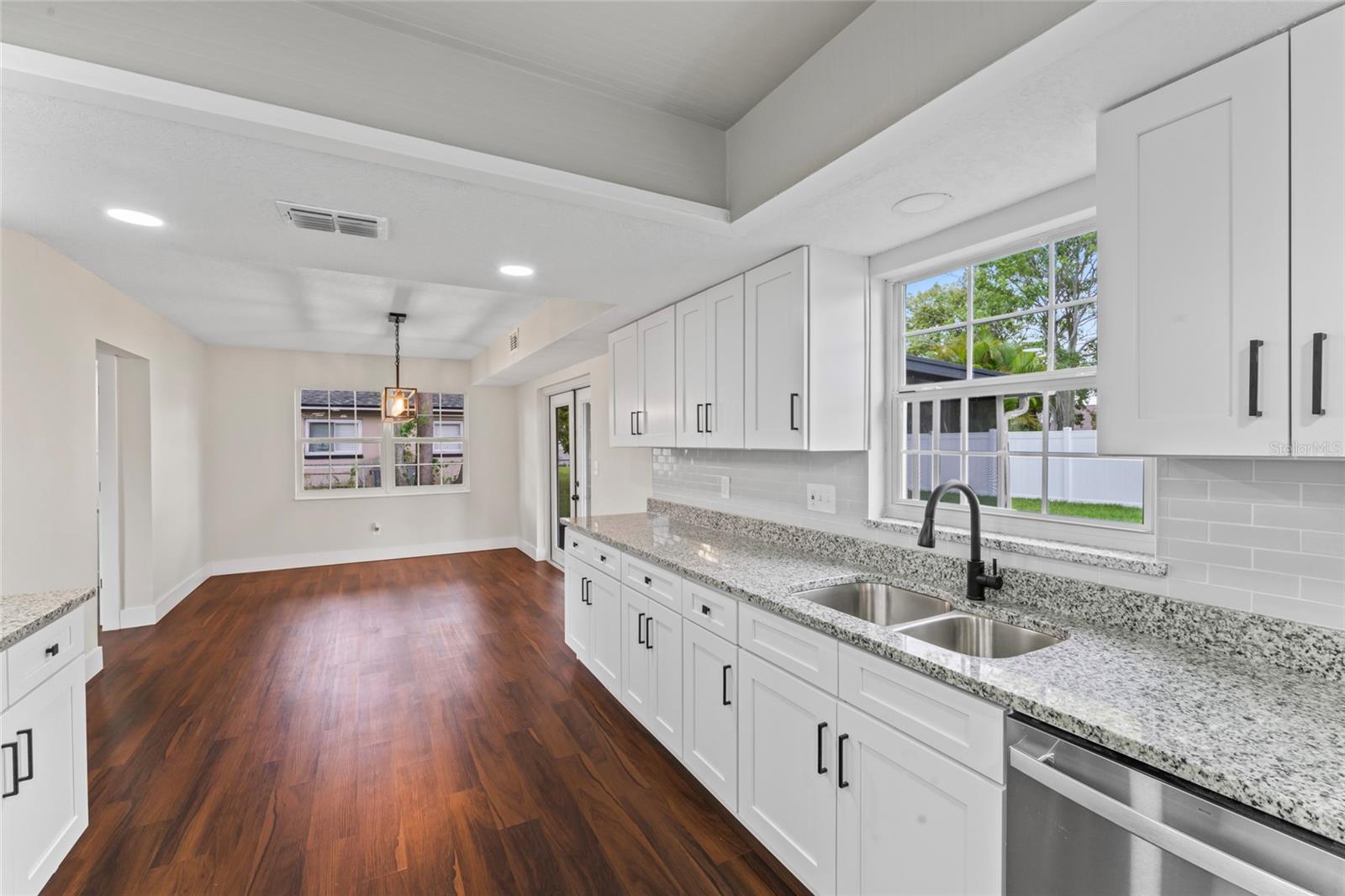 Kitchen towards dining