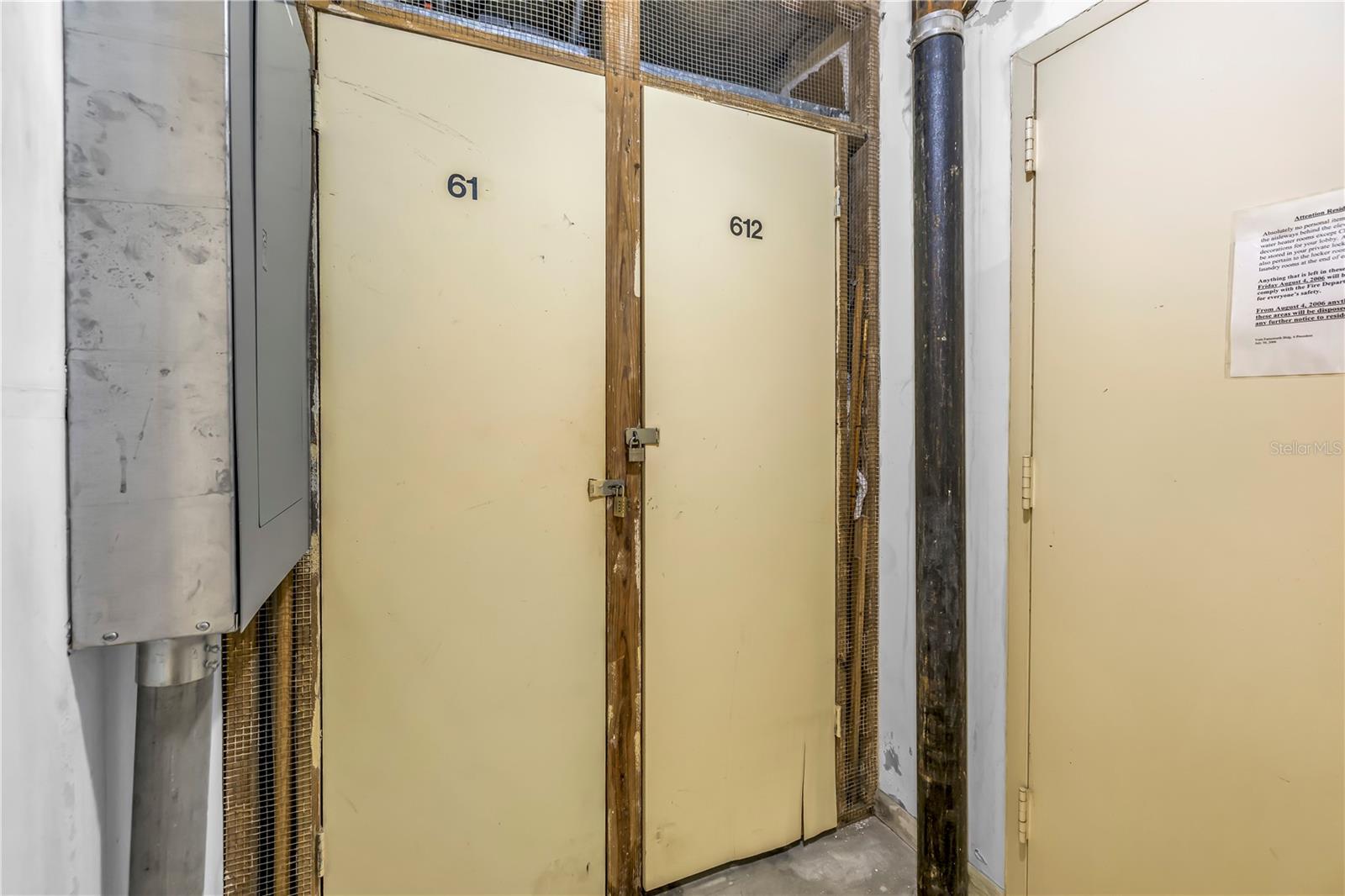 storage closet on same floor