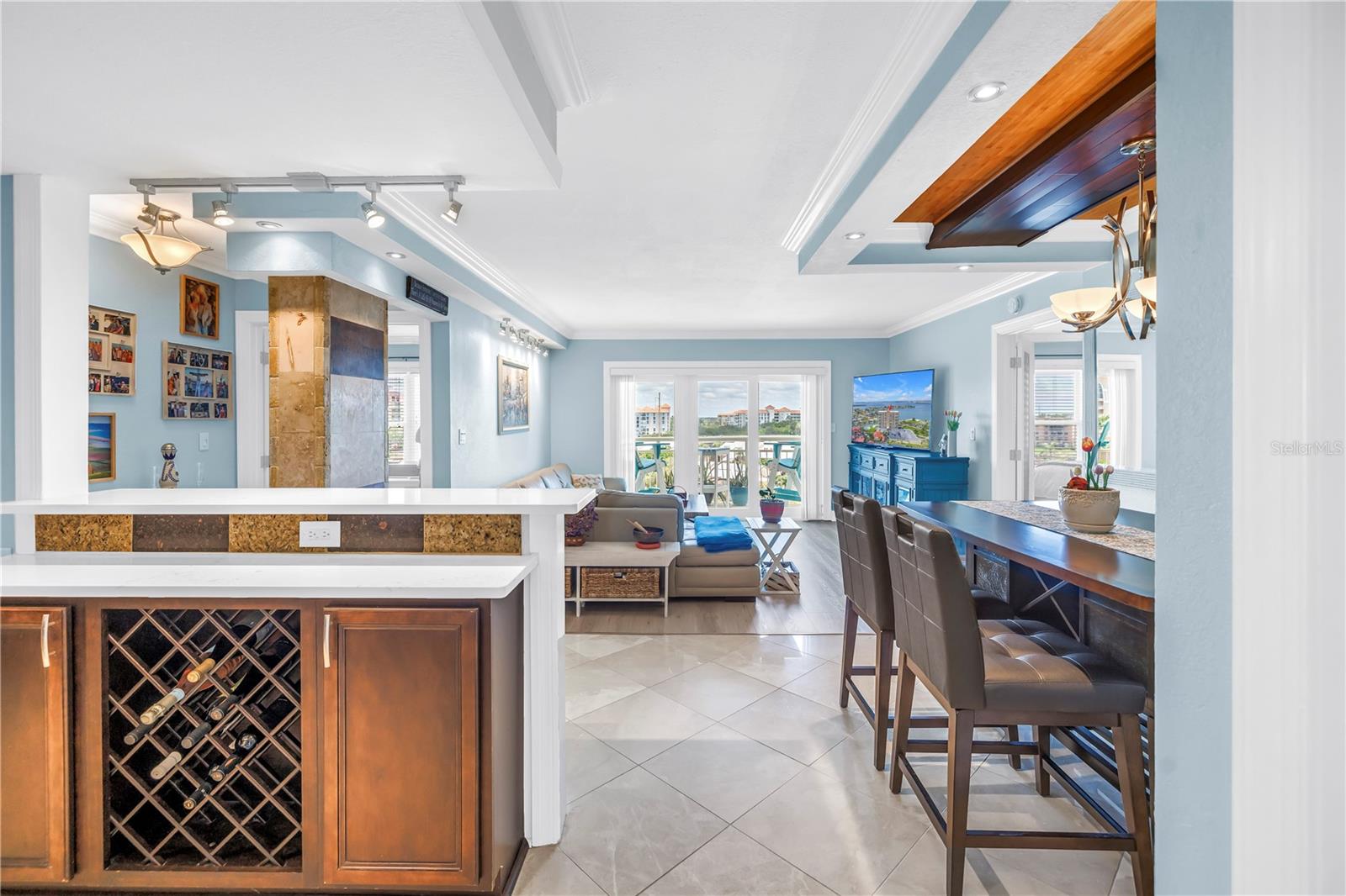 wine storage and bar
