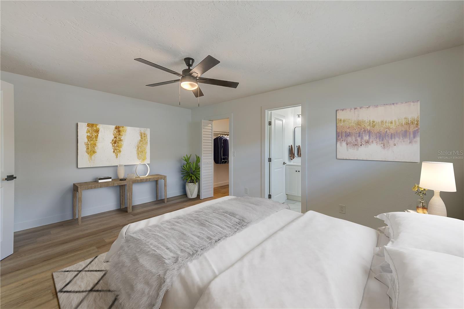 Virtually staged Primary bedroom