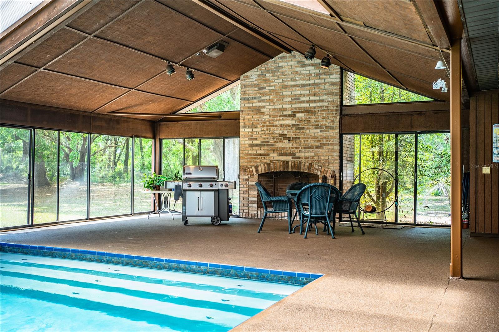 Fireplace on the lanai