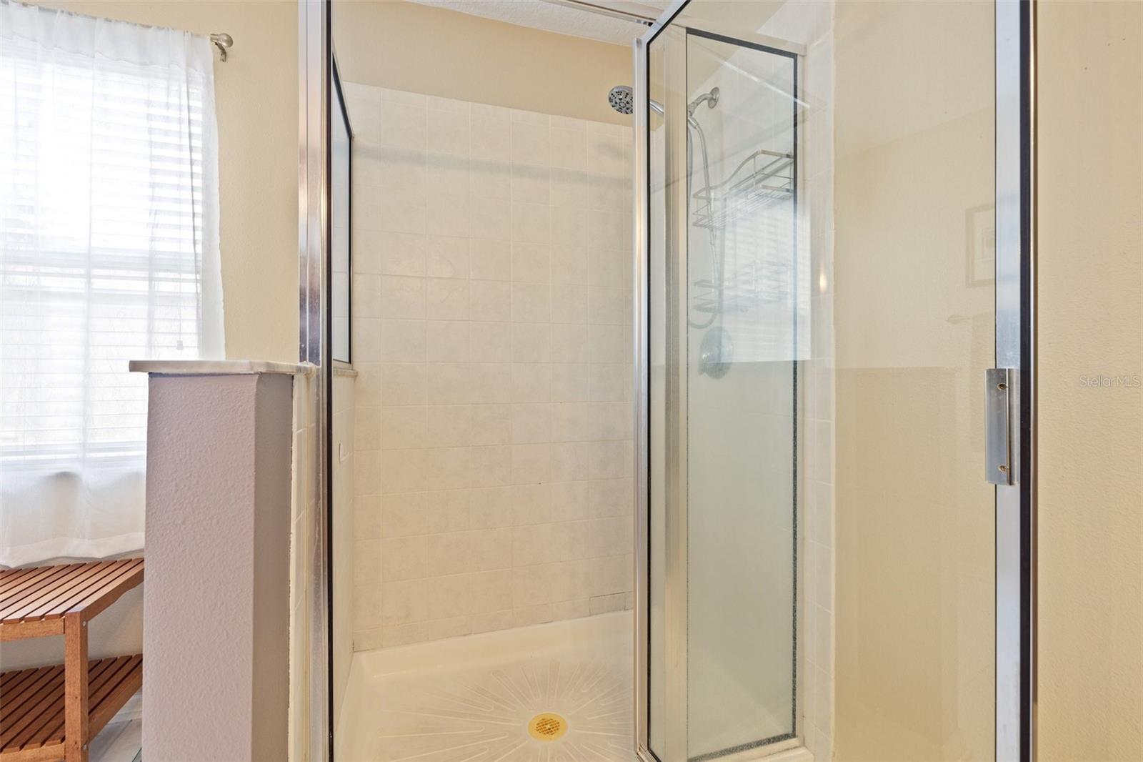 Primary walk-in shower