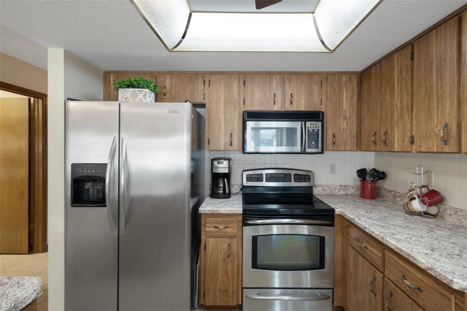 Notice the stainless Steel Appliances