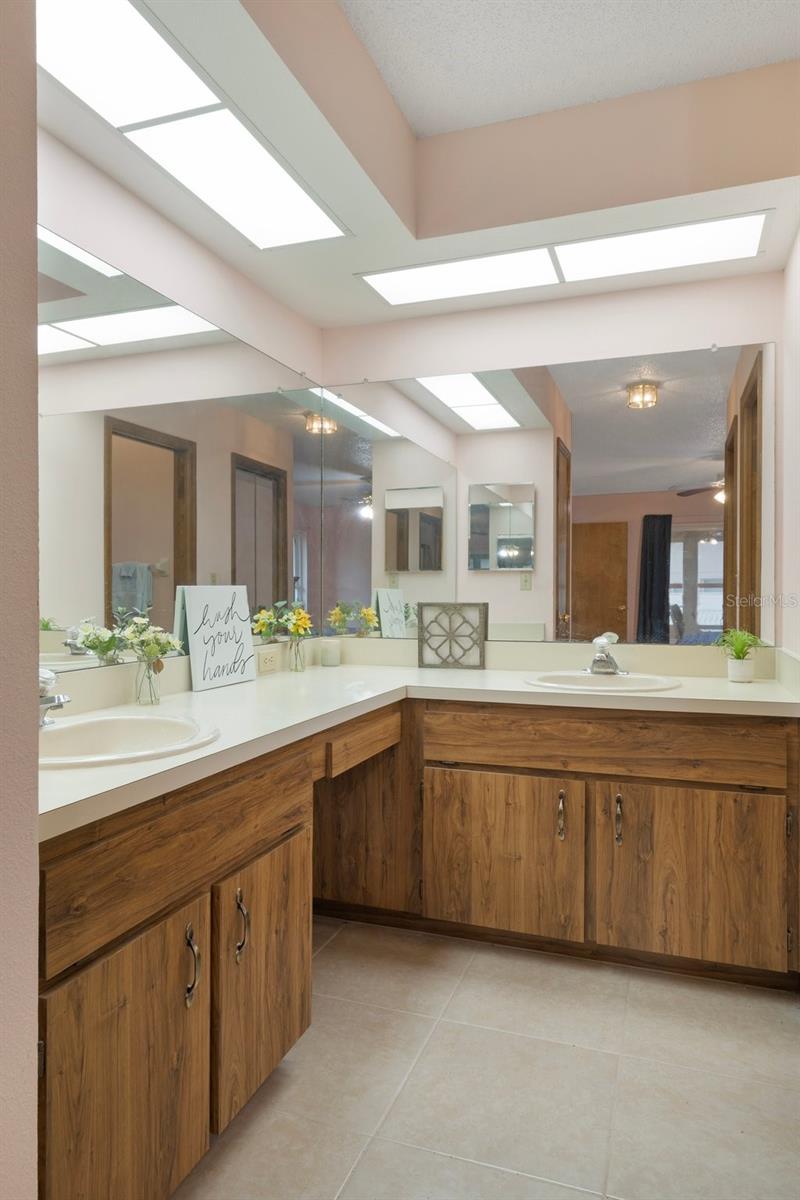 The Vanity in the Master Bathroom has Dual Sinks