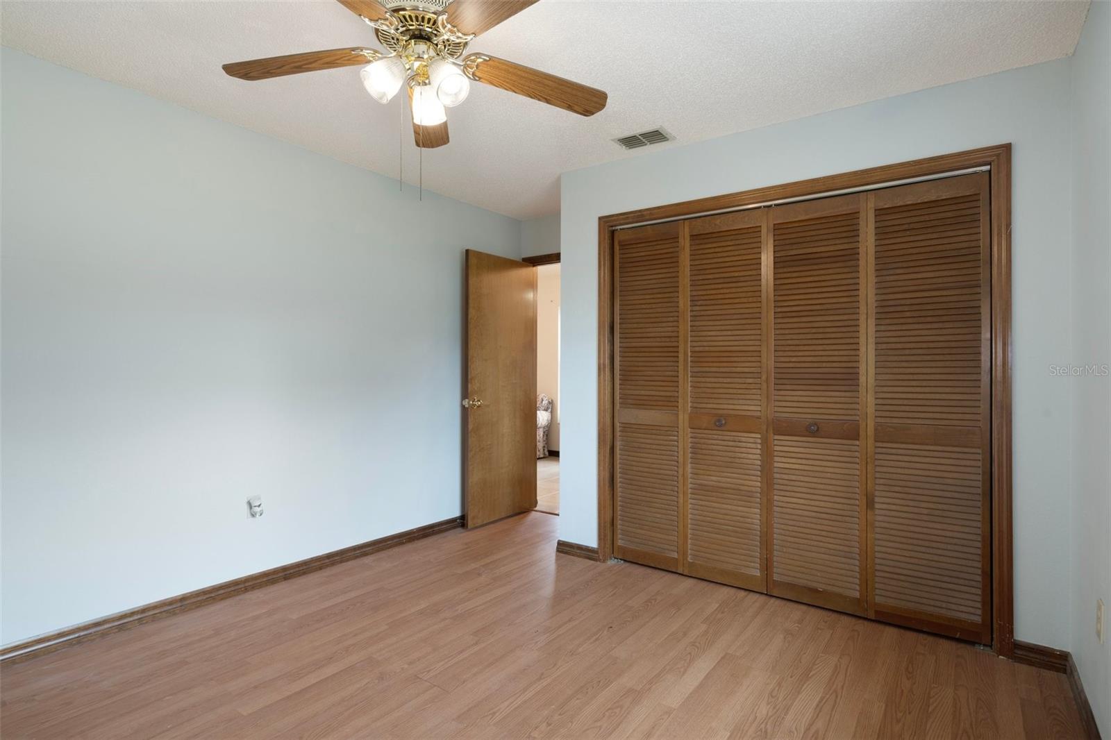 This guest bedroom also has a large closet