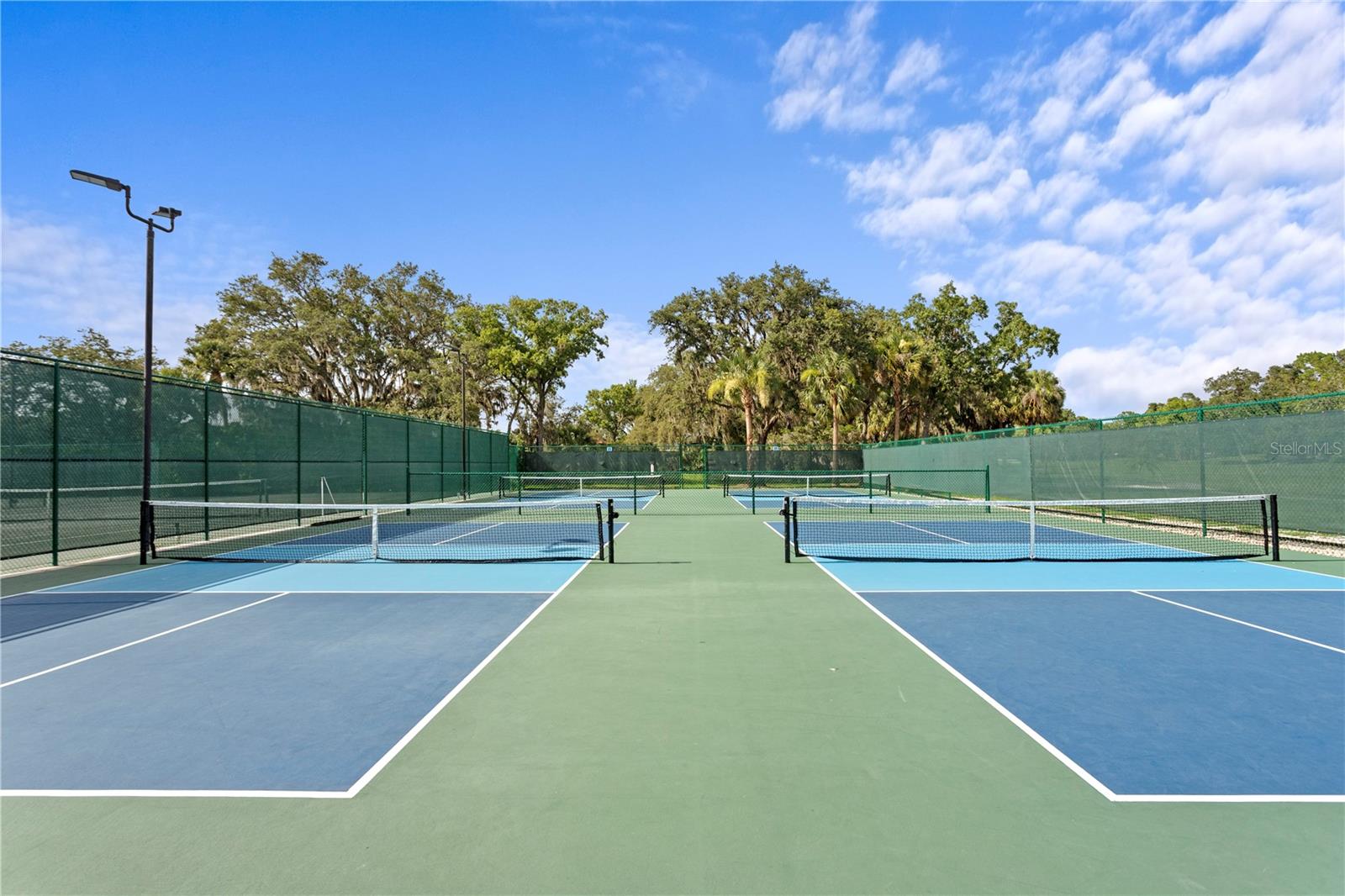 The pickleball courts were recently redone.