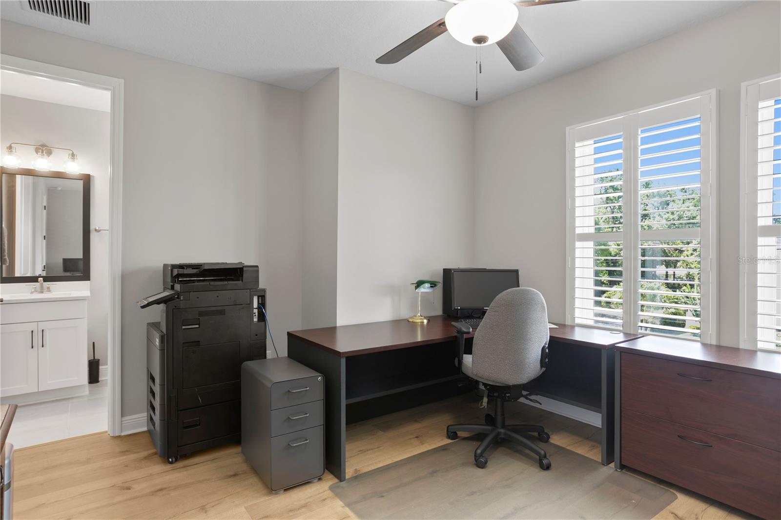 The current owners use this large bedroom as an office but it would make a great guest suite.