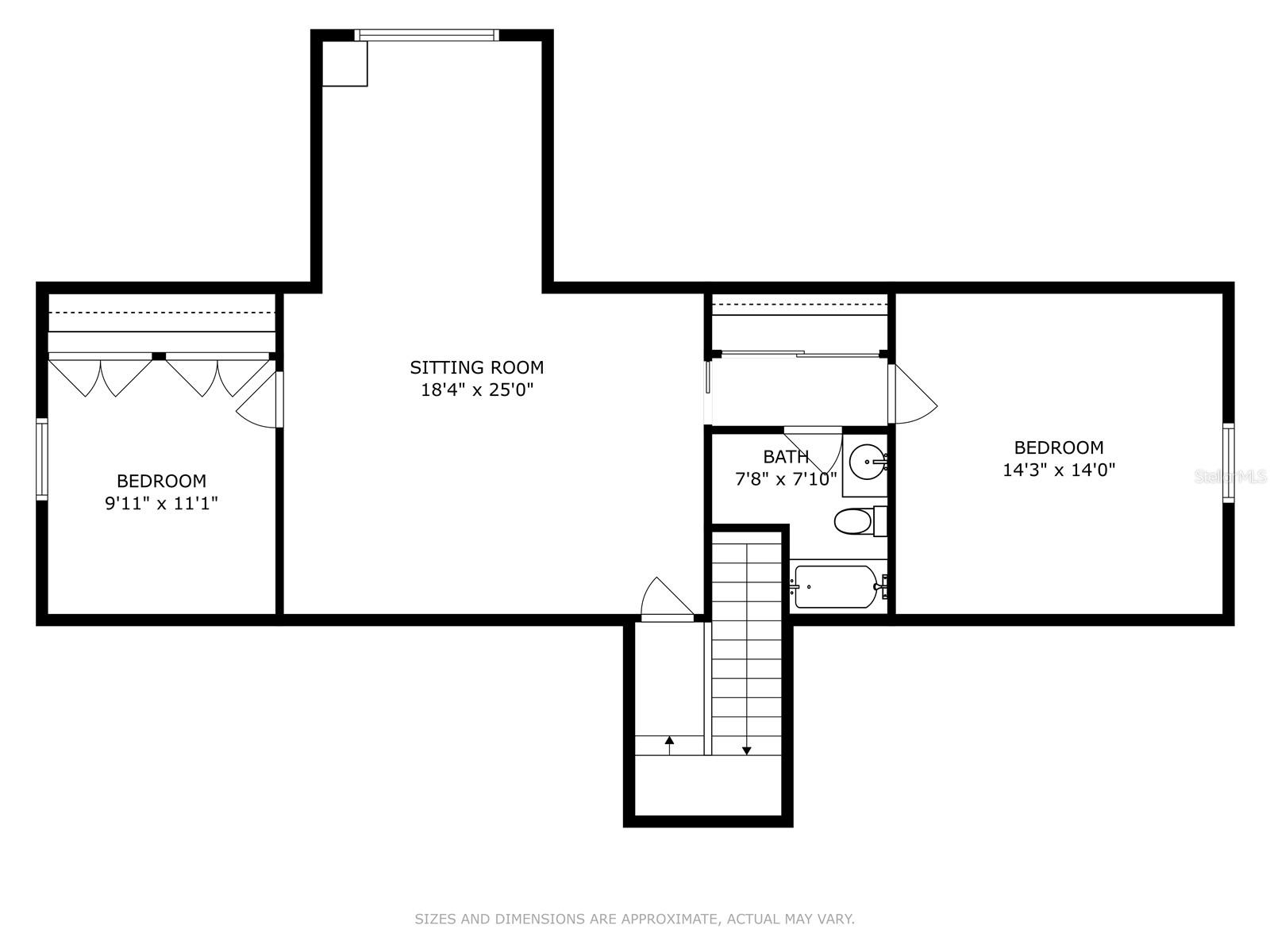 Second level floor plan displaying bedroom distribution, loft, and storage areas.