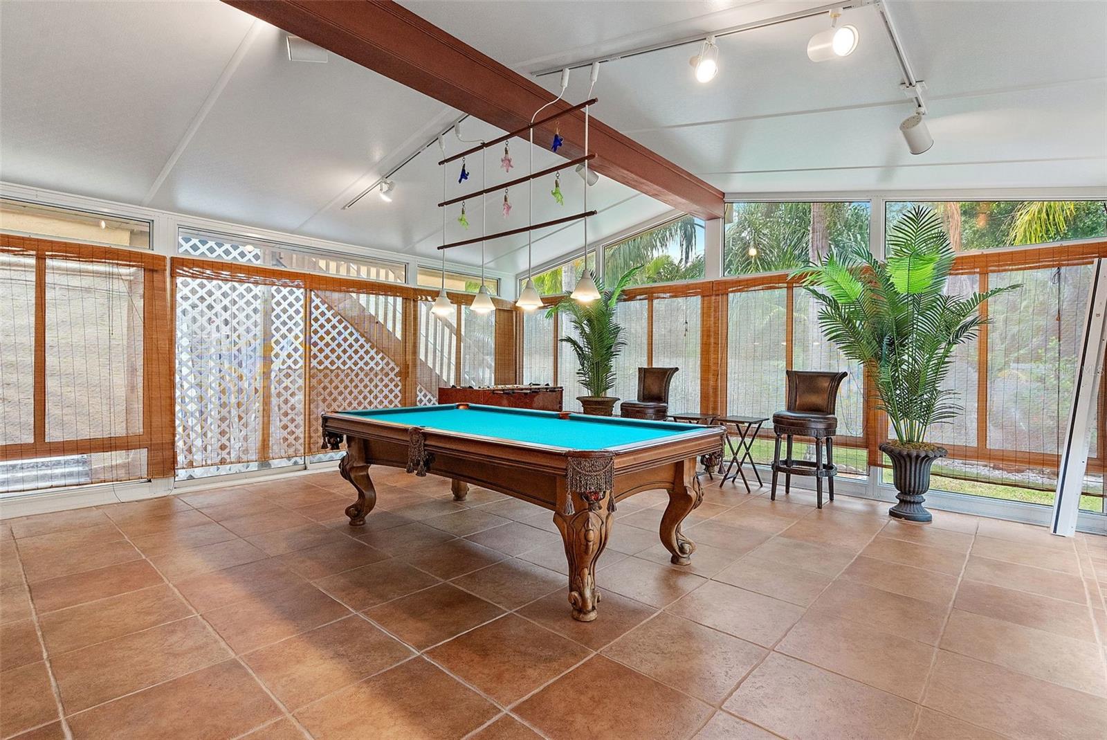 Billiards / Game Room with Garden views