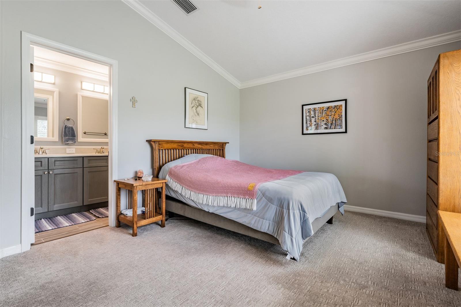 Vaulted ceilings in the Owners retreat with bath ensuite