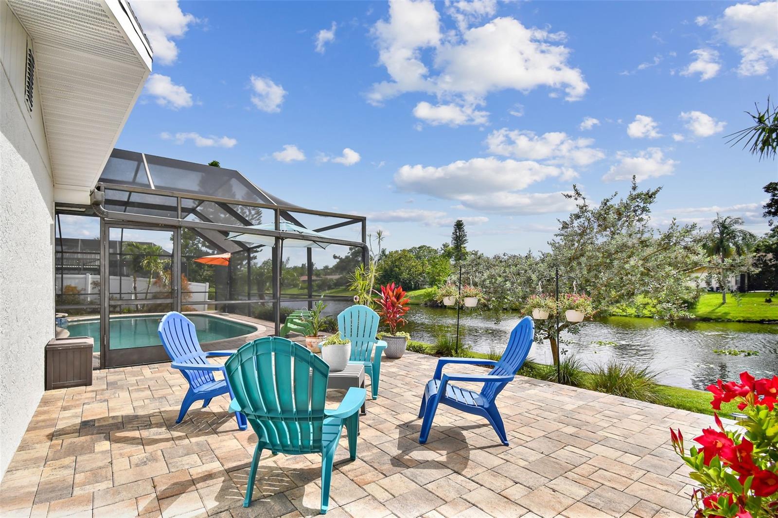 Open Paver Patio Overlooking Lake