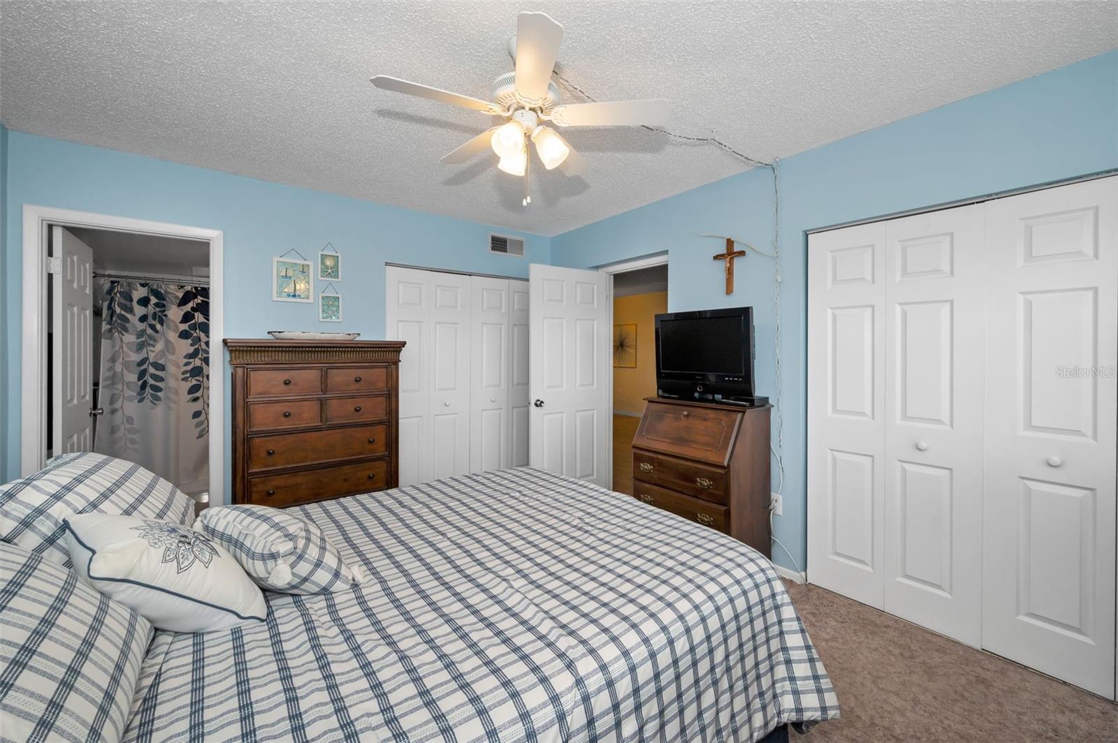 Large primary suite with TWO closets and in suite full bath