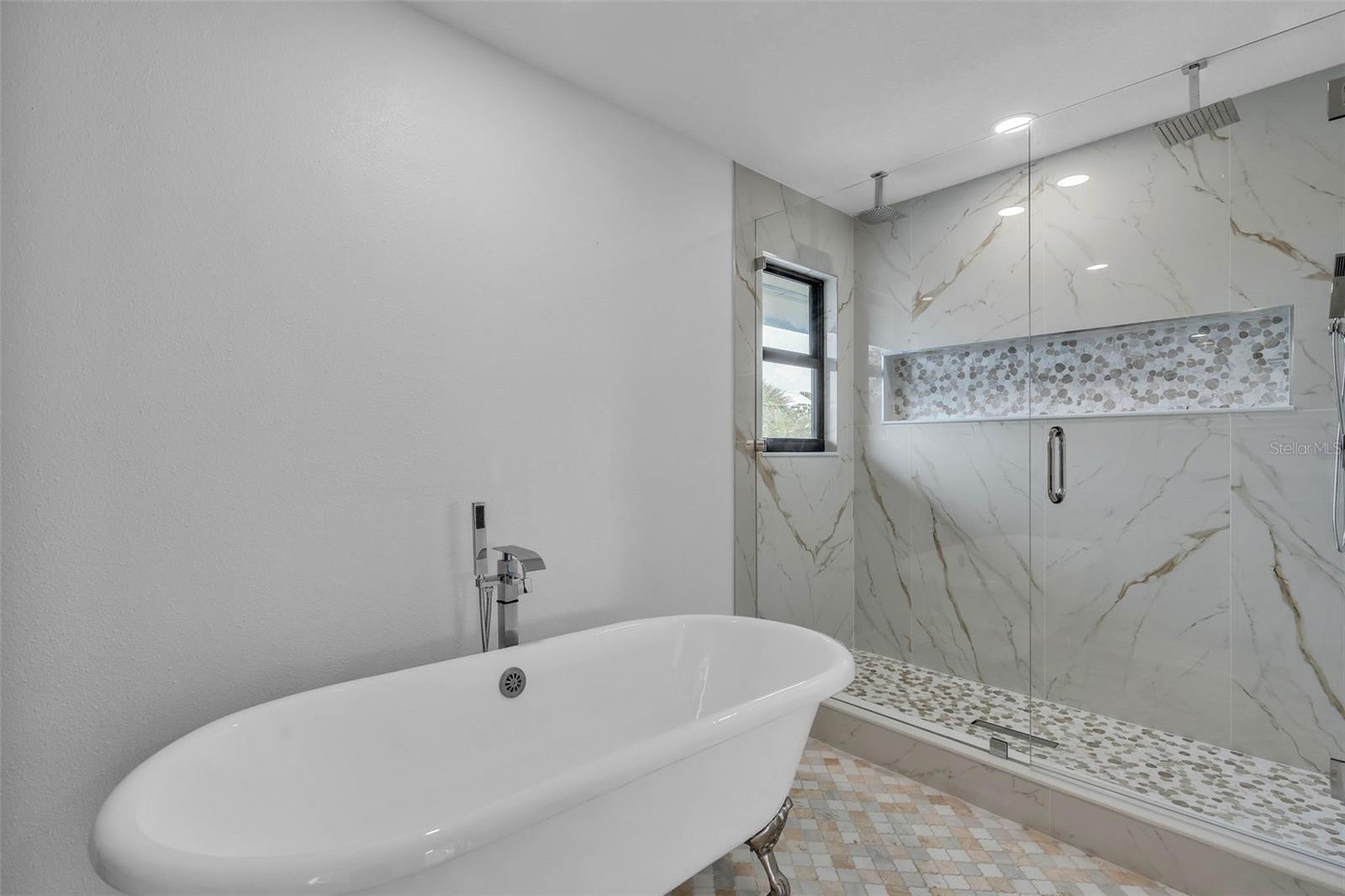Main bedroom En-Suite Tub and Large walk-in shower