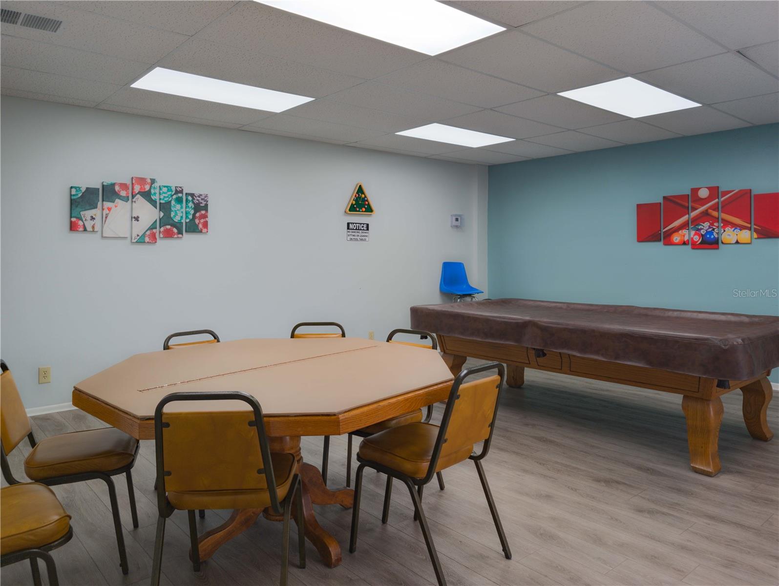 Game room at the club house