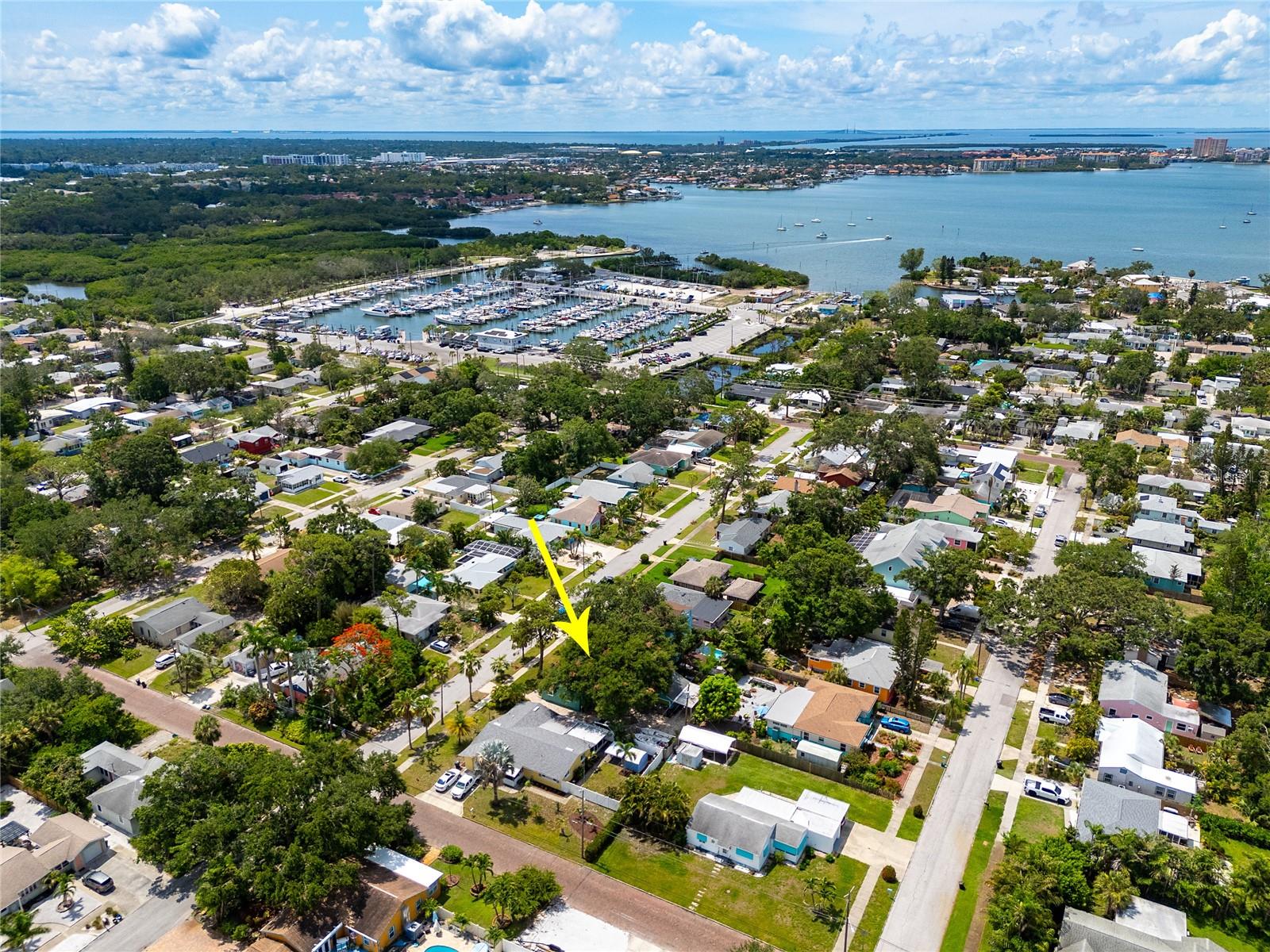 Gulfport Marina and Clam Bayou in the background.