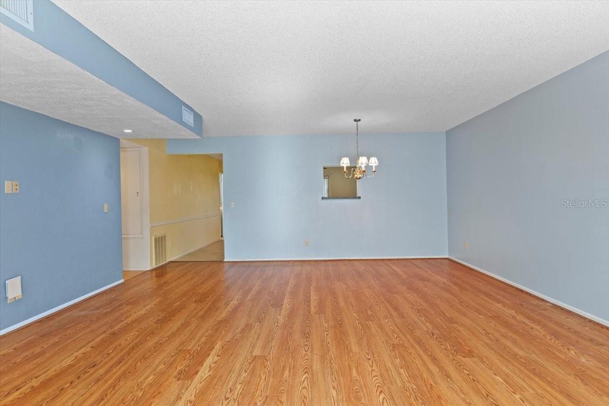 View from Front Living Room into combo Dining Room area