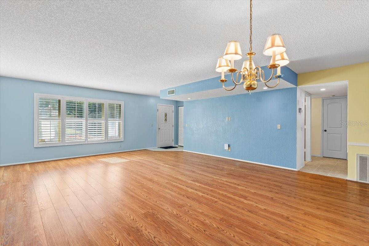 View from Dining Room area into combined Front Living Room