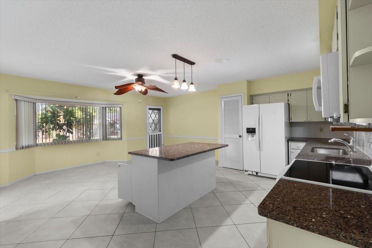 Kitchen and back family room combo
