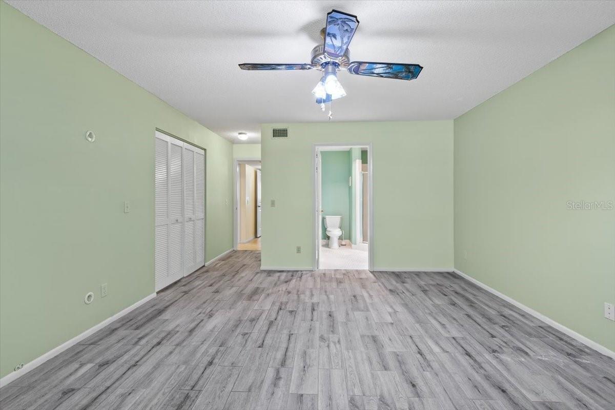 Primary Bedroom, with wood like tile