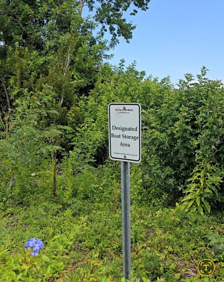 Designated Boat Storage Area